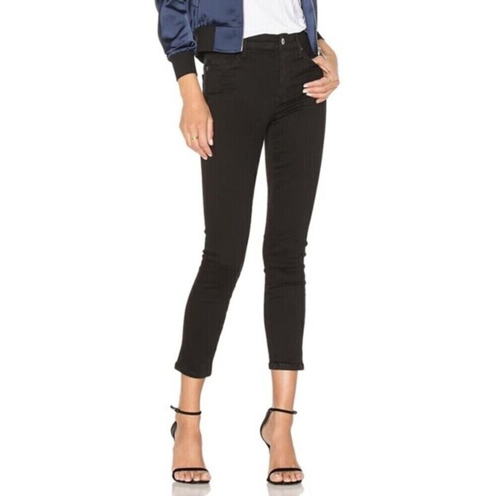 AGOLDE Sophie Crop Jeans Jet Black Mid Rise Dark‎ Wash Women's Size 25